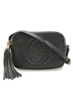 Gucci Soho Small Disco Tassel Fringe Shoulder Bag Pochette Crossbody Leather